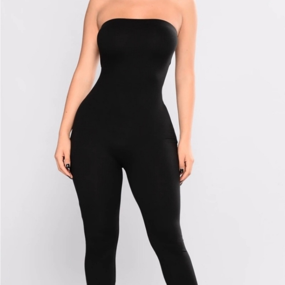 Fashion Nova black tube jumpsuit